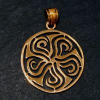 Bronzeanhänger- Amulett mit Blumenmuster