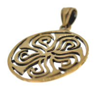 Bronzeanhänger- Amulett mit Blumenmuster