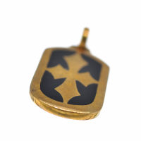 Bronzeanhänger - Dog Tag mit Kreuz