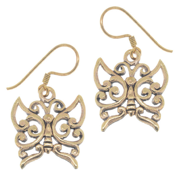 Bronze Ohrringe - Schmetterlinge