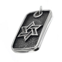 Edelstahlanhänger - Dogtag Davidstern