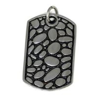 Edelstahlanhänger - Dogtag mit Muster