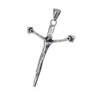 Stainless Steel Pendant – Slender Crucifix with...
