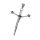 Stainless Steel Pendant – Slender Crucifix with Curved Arms