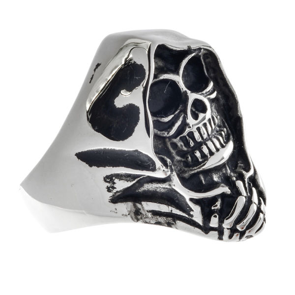 Edelstahlring/Totenkopf