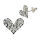 Silver heart stud earrings