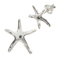 Silver Stud Earrings - Starfish