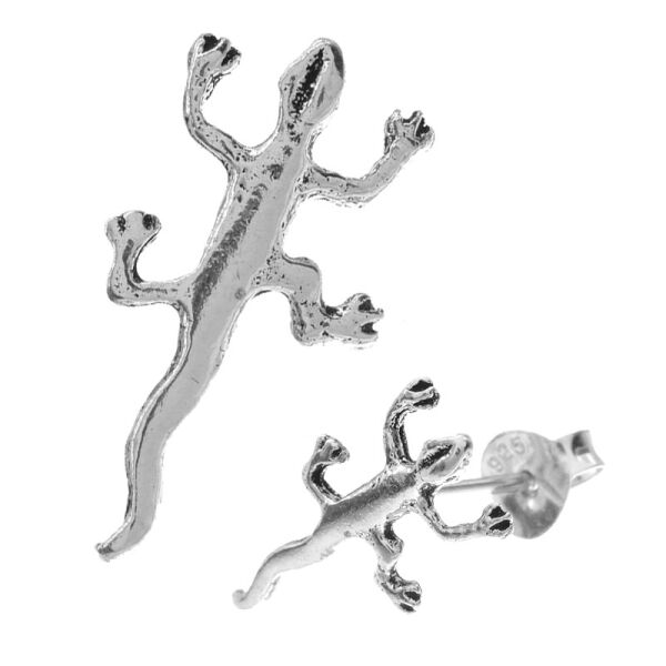 Silberohrringe - Gecko Salamander