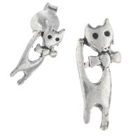 Silver Stud Earring - Cat