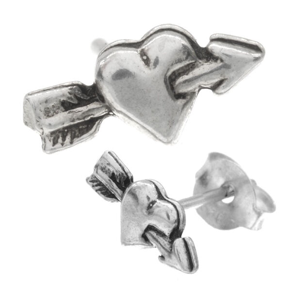Silberohrstecker - Herz mit Pfeil