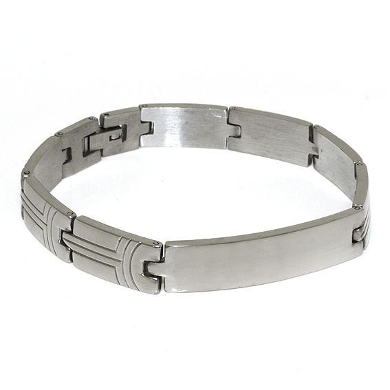 Edelstahlarmband mit Gravurplatte