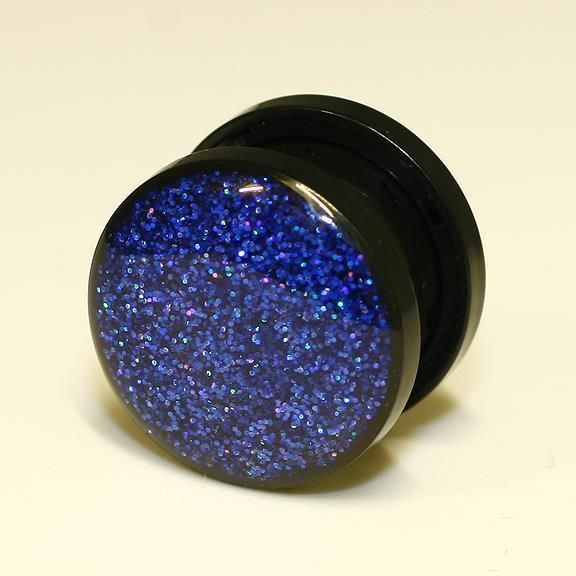 Tunnel glitter 5-12 mm Blau