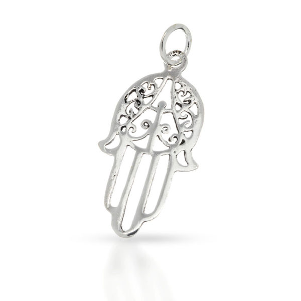925 Sterling Silberanhänger - Hand der Fatima 1 mm Dünn "Ona"