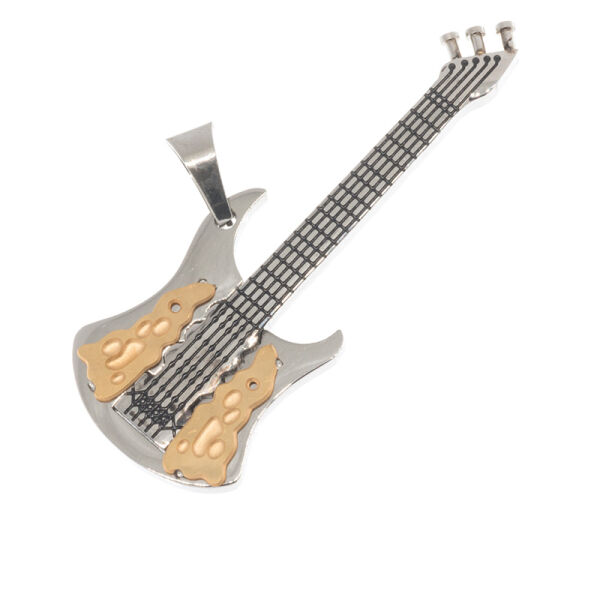 Edelstahlanhänger - Gitarre mit PVD-Beschichtung