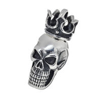 Edelstahlanhänger - Totenkopf mit Krone