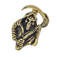 Stainless Steel Pendant – Grim Reaper with Curved...