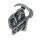 Stainless Steel Pendant – Grim Reaper with Curved Scythe