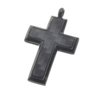 Edelstahlanhänger - Kreuz mit Carbon "Umbra"