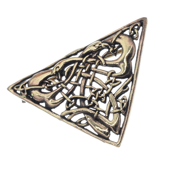 Bronze Brosche - Triquetra Wikinger Tierornamentik