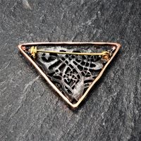 Bronze brooch - patterned triangle
