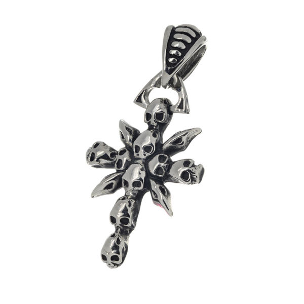 Edelstahlanhänger - Totenkopfkreuz