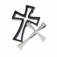 Edelstahlanhänger - Kreuz im Kreuz, PVD-Black und...