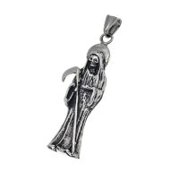 Stainless Steel Pendant – Standing Grim Reaper in a...