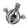 Stainless Steel Pendant – Winged Cage with Black Decorative Bead