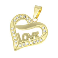 Stainless Steel Pendant – Open Love Heart with...