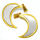 Stainless Steel Pendant – Moon within a Moon with Gold-Coloured Edge – PVD gold-coloured