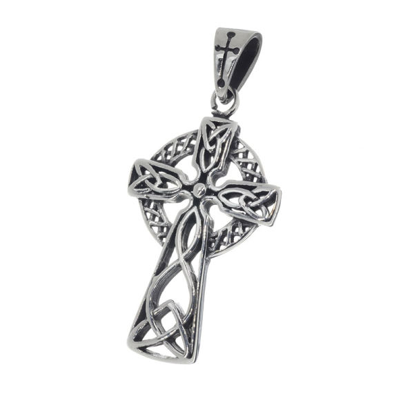 Stainless steel pendant - Celtic cross made from Celtic knot