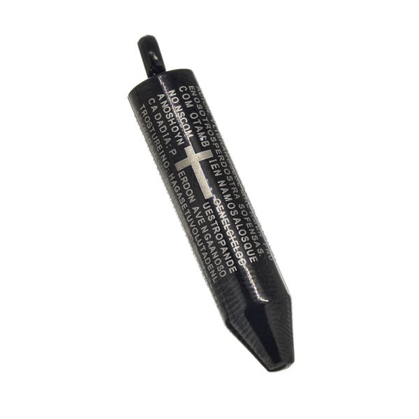 Edelstahlanhänger - Patrone mit Kreuz und spanischem Vater Unser