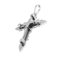 Stainless Steel Pendant – Cross with Faceted-Looking Ends