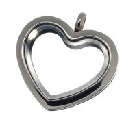 Stainless Steel Pendant - Heart Locket with Magnetic Closure