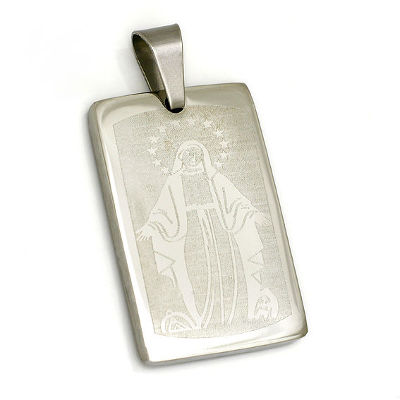 Edelstahlanhänger - Dogtag "Gottesmutter Maria"