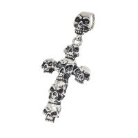 Edelstahlanhänger - Totenkopf-Kreuz