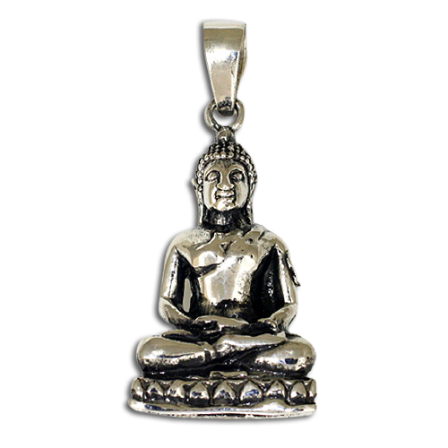 Edelstahlanhänger - Sitzender Buddha