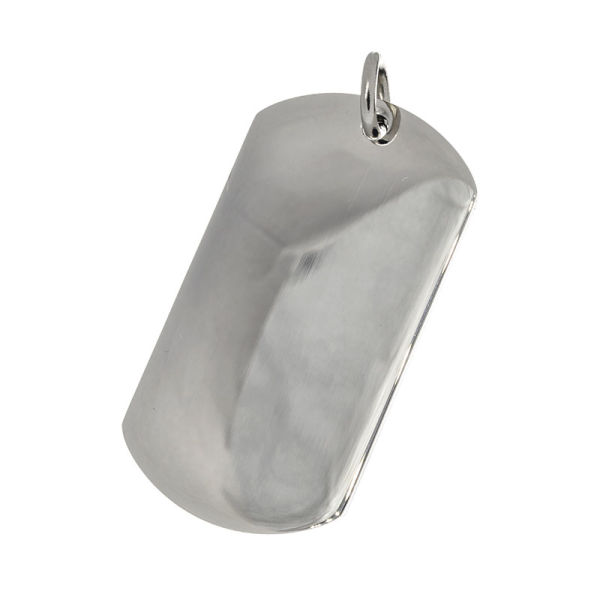 Edelstahlanhänger - Gravurplatte / Dogtag poliert 52 x 29 x 2 mm