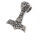 Stainless Steel Pendant – Thor’s Hammer with Woven Relief and Curved Head