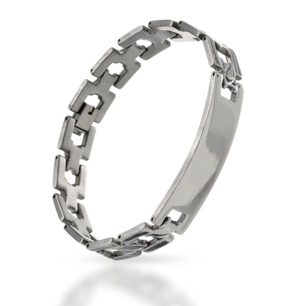 Stainless Steel Bracelet with Engraving Plate