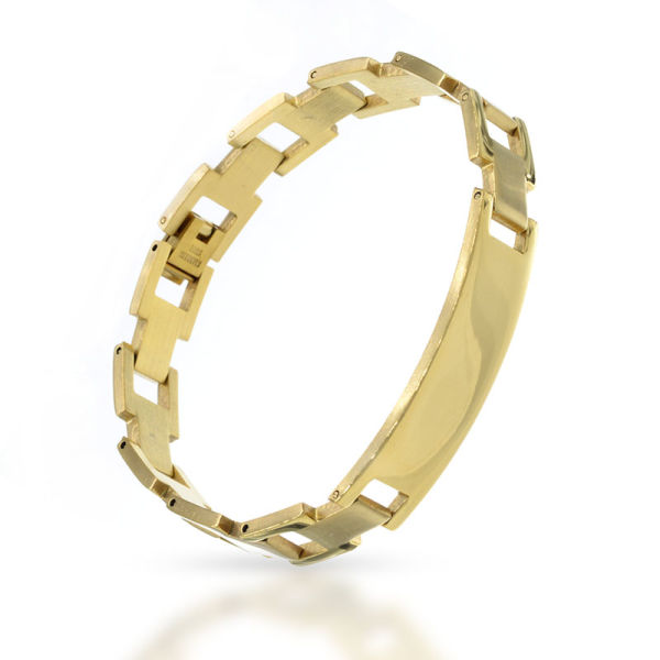 Edelstahlarmband mit Gravurplatte - PVD-Gold
