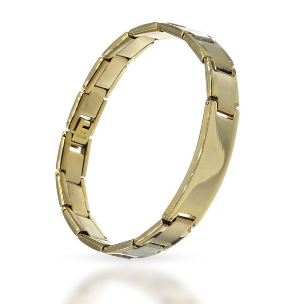 Stainless Steel Bracelet with Engraving Plate – PVD Gold