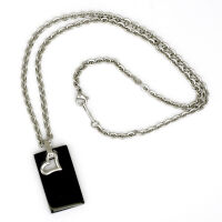 Edelstahlanhänger - Dogtag mit Herz und Kette