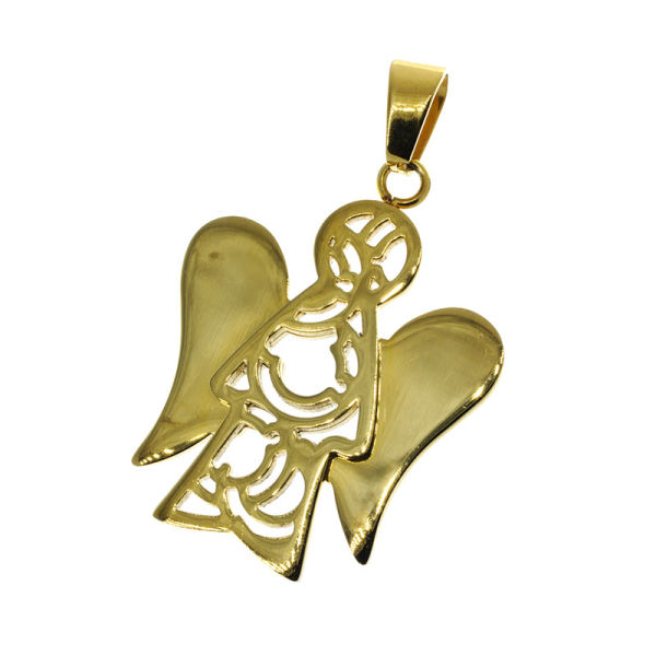Edelstahlanhänger - Engel PVD-Gold