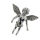 Stainless Steel Pendant – Angel with Stone-Set Wings