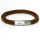 braunes Lederarmband mit Edelstahldruckverschluß