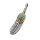 Stainless steel pendant - Feather with colored stone