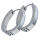 Stainless steel folding hoop earring - horseshoe shape with mother-of-pearl