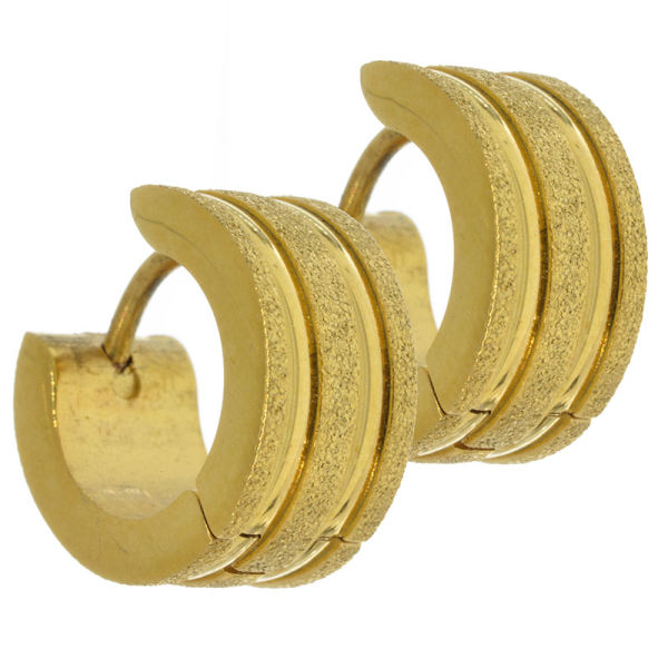 Edelstahlklappcreolen mit goldener PVD-Beschichtung