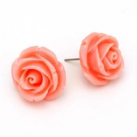 Edelstahlohrstecker - rosa Rose